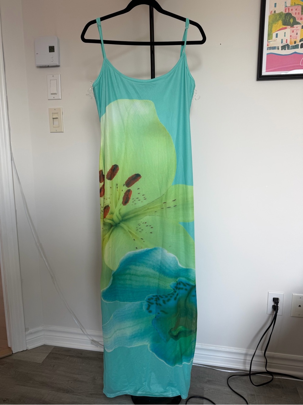 Peppermayo Aqua and Lime Floral Maxi Dress